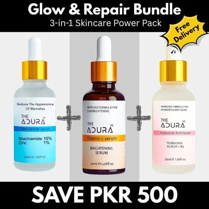 Triple Serum Bundle - Hyaluronic, Niacinamide & Vitamin C