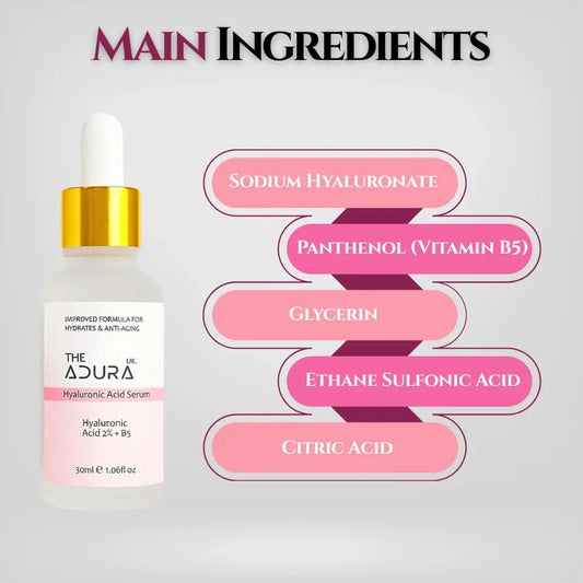 adura Hyaluronic Acid Serum main ingredients Hyaluronic 2% + B5