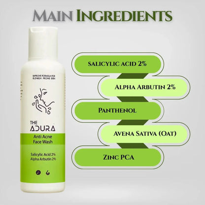 Anti-Acne Face Wash | 2% Salicylic Acid + Alpha Arbutin | Adura Beauty
